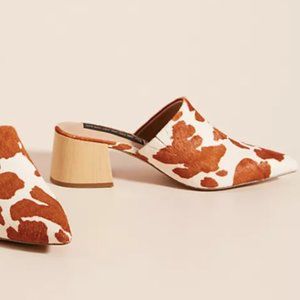 STEVEN BY STEVE MADDEN COW PRINT MULES